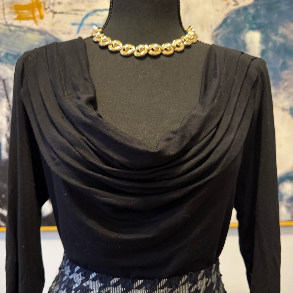 Black ANTHROPOLOGIE NWT cowl neck blouse